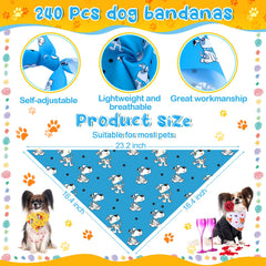 Aliceset 240-count bulk bandana pack for grooming, shelters, and group events.