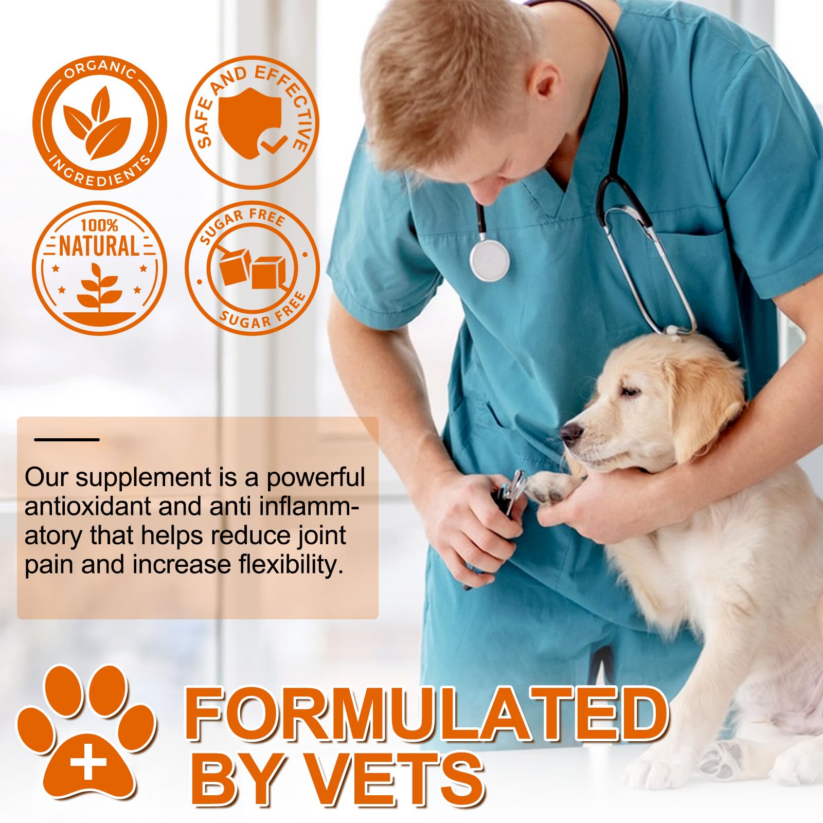 ALIVO Turmeric for Dogs 180-tablet bottle highlighting convenient dosing.