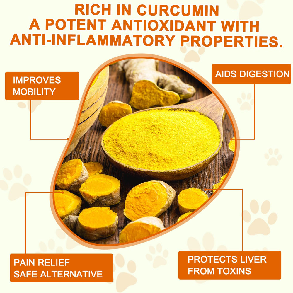 ALIVO Turmeric for Dogs joint-pain-relief tablets for active dogs.
