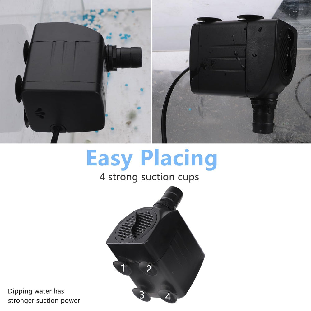 Alizzy strong suction cups secure the pump on smooth surfaces.