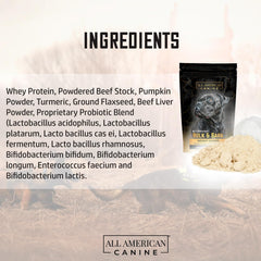 All American Canine pumpkin powder supports digestive comfort