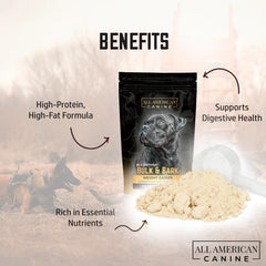 All American Canine whey protein supports muscle development in dogs