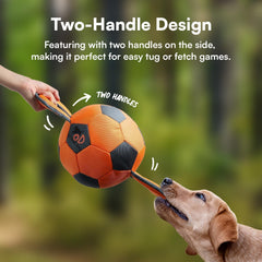 ALL FOR PAWS Ballistic Handle Ball features edge binding for lasting durability.
