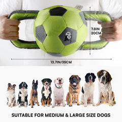 ALL FOR PAWS Ballistic Handle Ball shows two handles for easy tug sessions.
