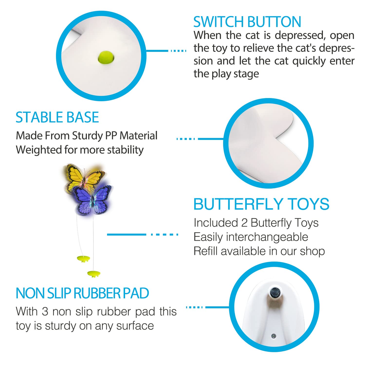 ALL FOR PAWS Butterfly Flutter Bug Toy replacement butterfly attachments included