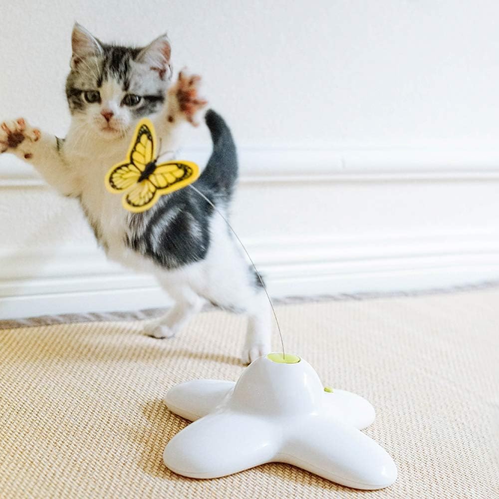 ALL FOR PAWS butterfly teaser 360 rotation mirrors prey movement for endless play