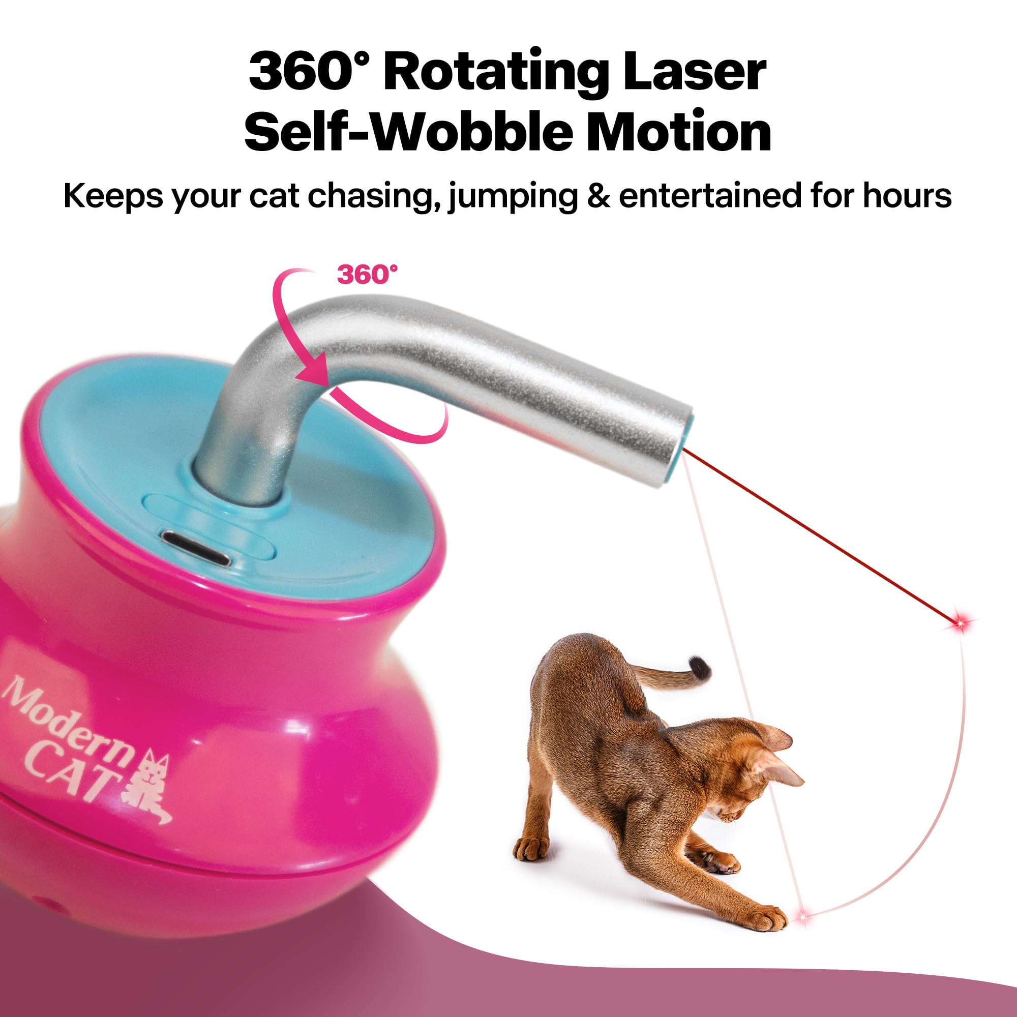 ALL FOR PAWS cat laser pointer toy with one-button operation for easy use