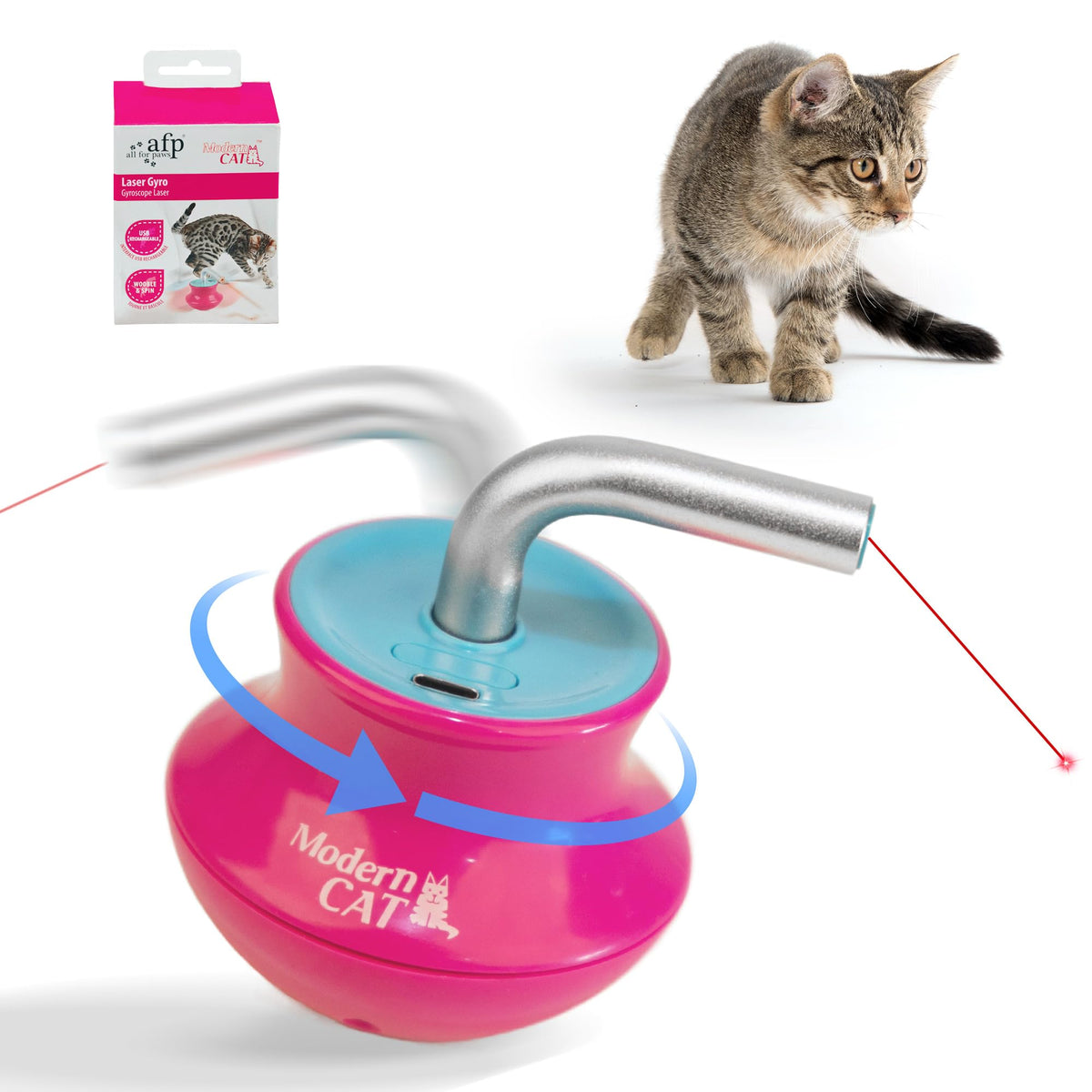 ALL FOR PAWS cat laser pointer toy with top design engaging indoor cats