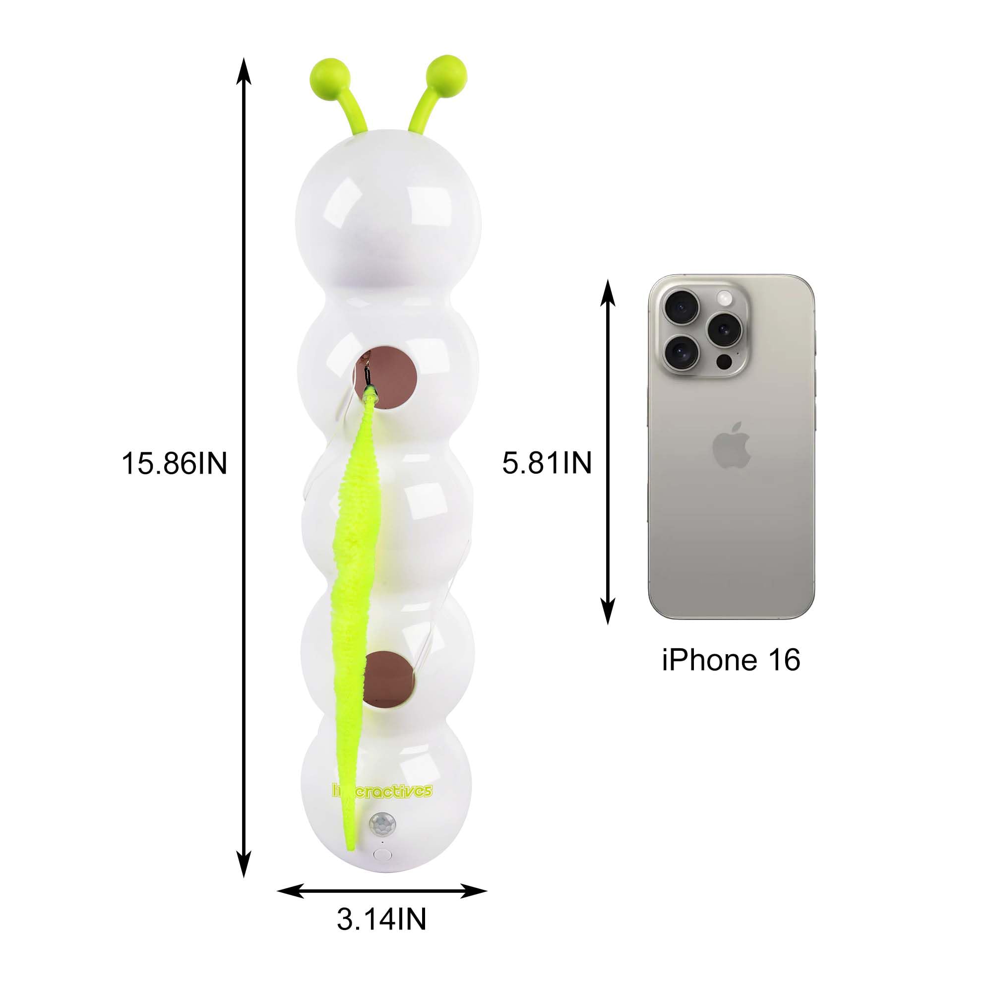 ALL FOR PAWS Caterpillar toy demonstrates engaging prey simulation for cat enrichment at home