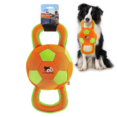 ALL FOR PAWS dog ball with handles and squeaker for engaging fetch.