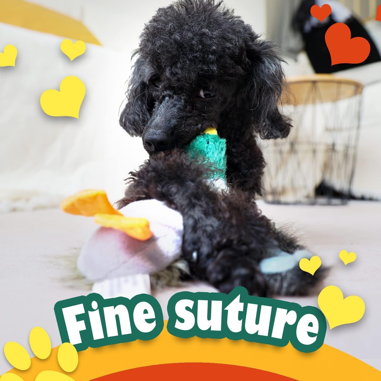 ALL FOR PAWS Duck Squeaky Dog Toy gift-ready duck plush for celebrations