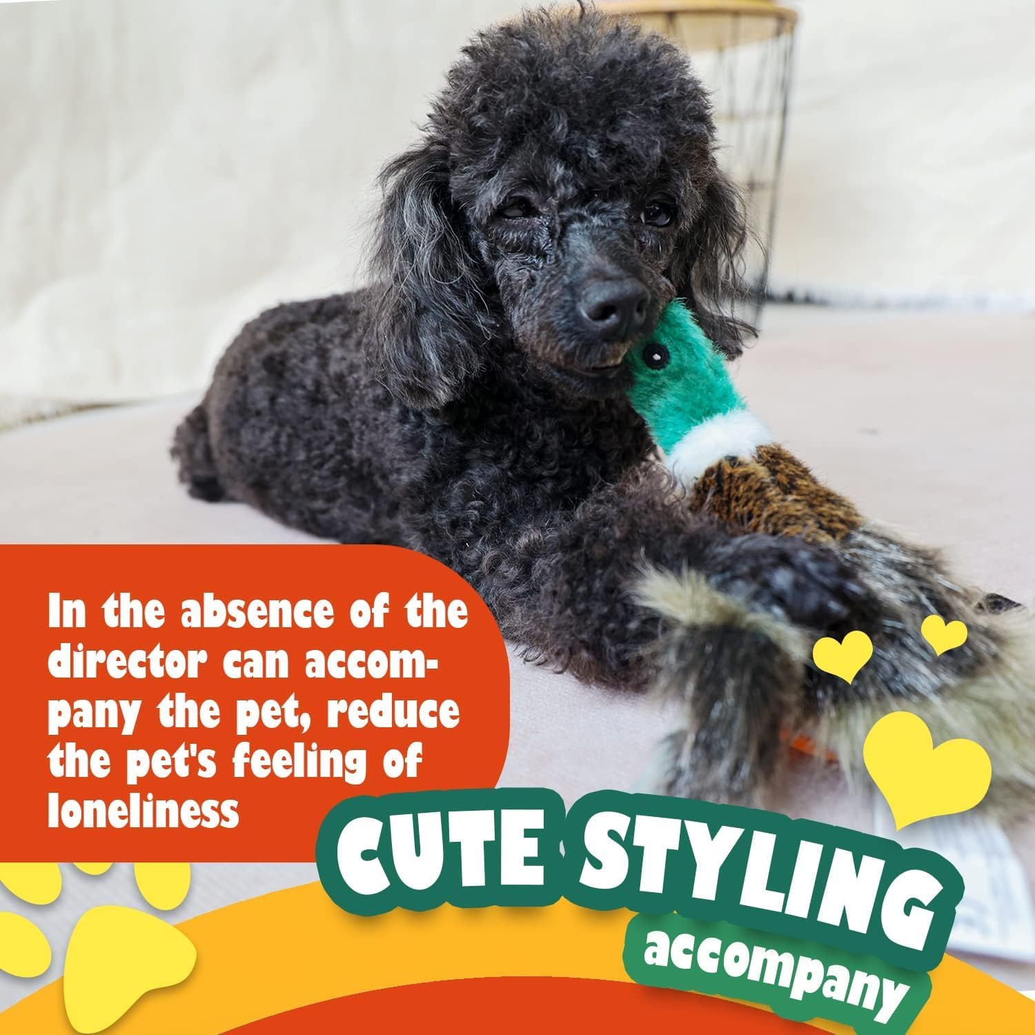 ALL FOR PAWS Duck Squeaky Dog Toy indoor outdoor versatility for daily fun