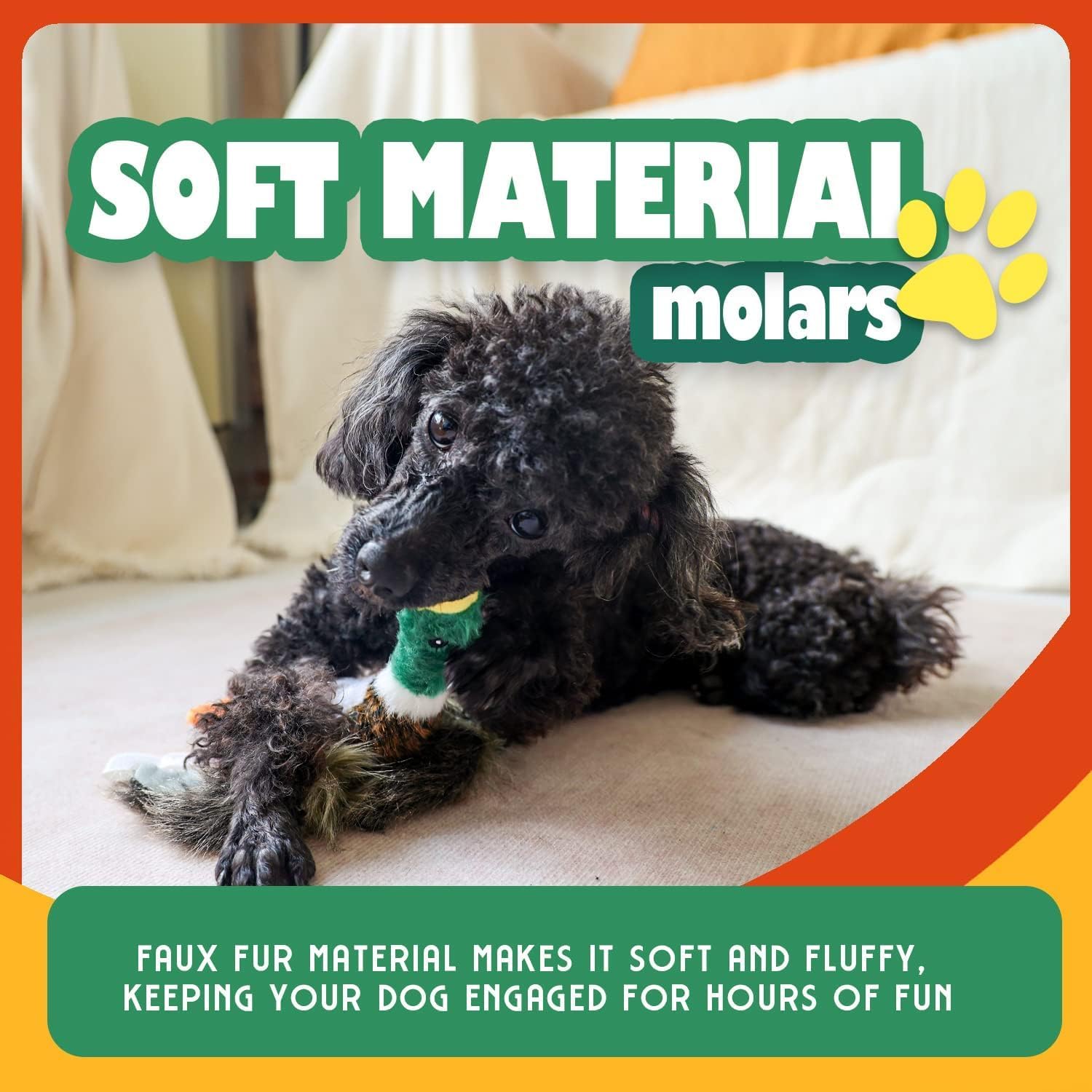 ALL FOR PAWS Duck Squeaky Dog Toy suitable for medium to large breeds active play