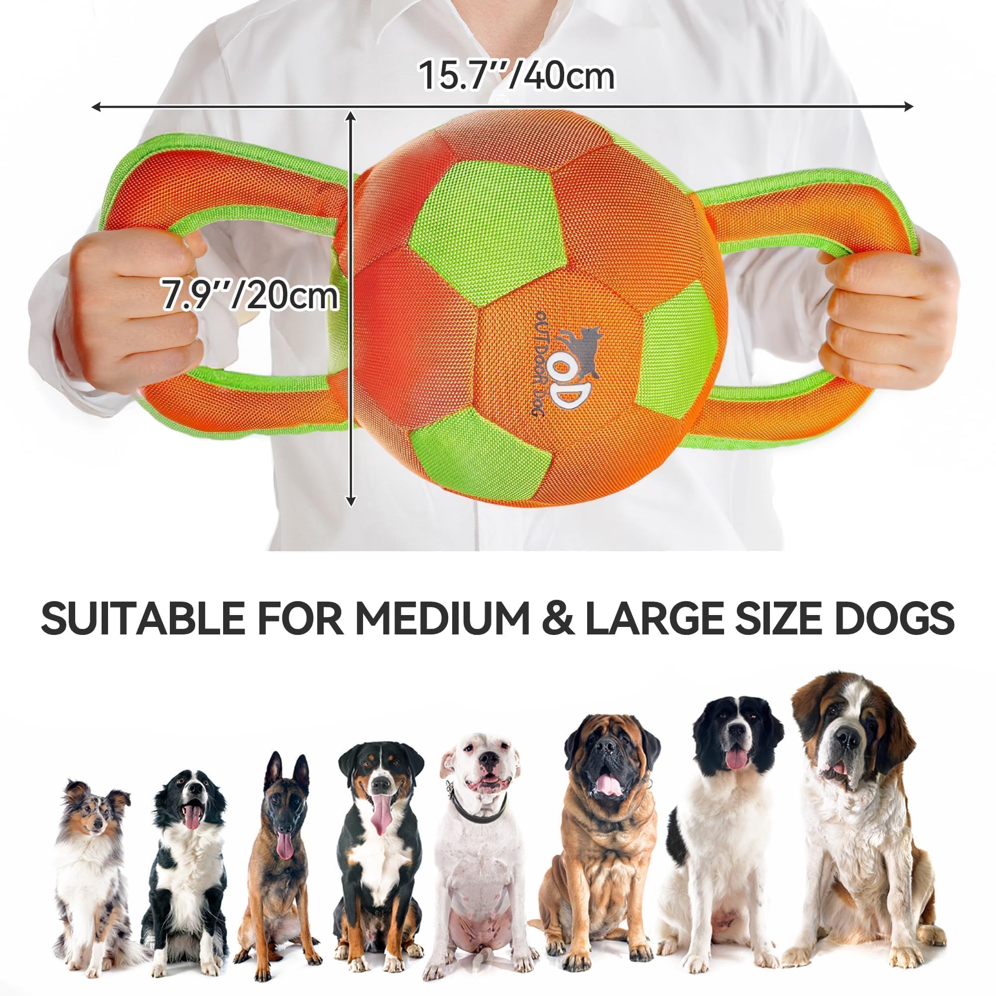 Durable stitching detail on ALL FOR PAWS ball reinforces lasting play.