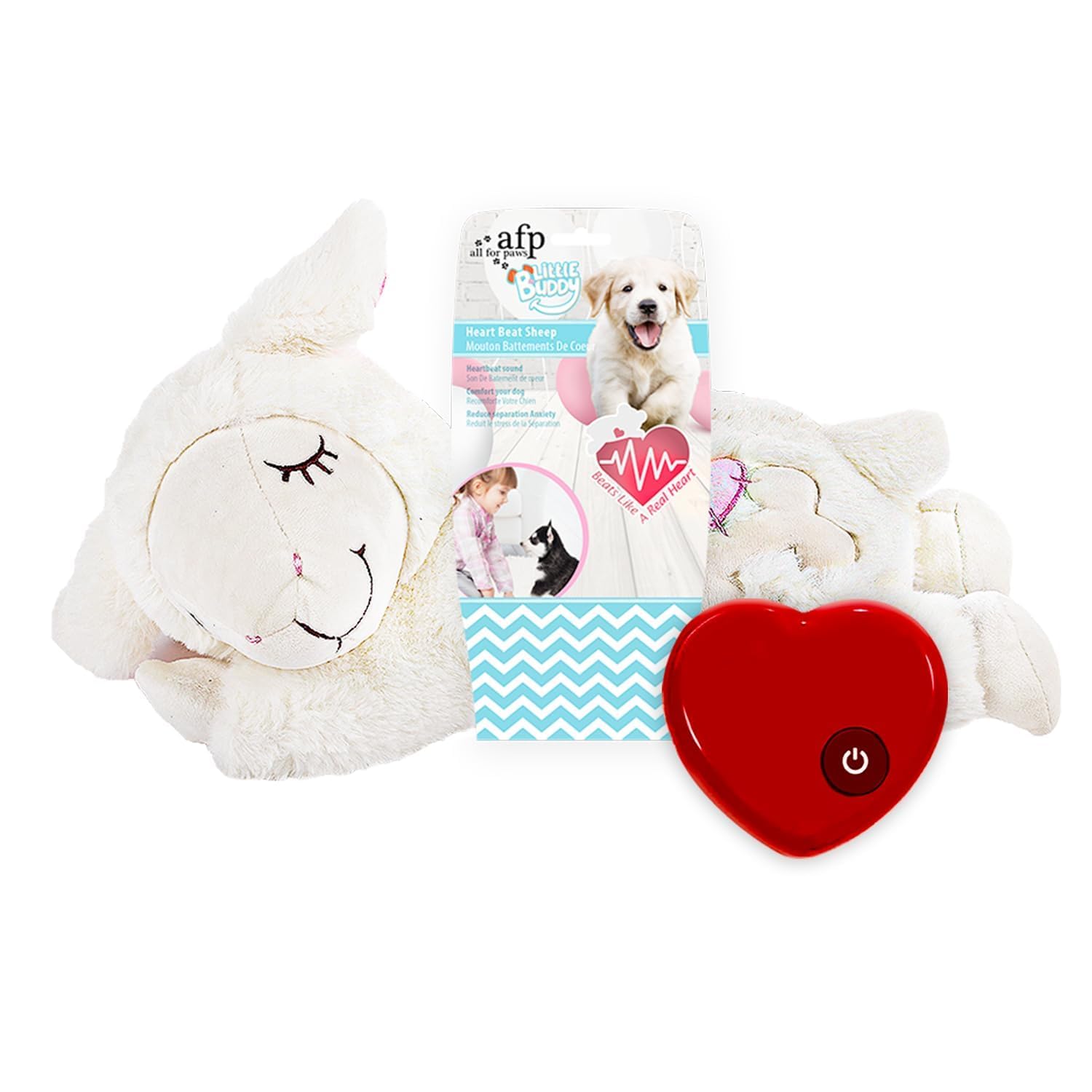 ALL FOR PAWS Heartbeat Dog Toy calms anxious puppies with heartbeat simulation