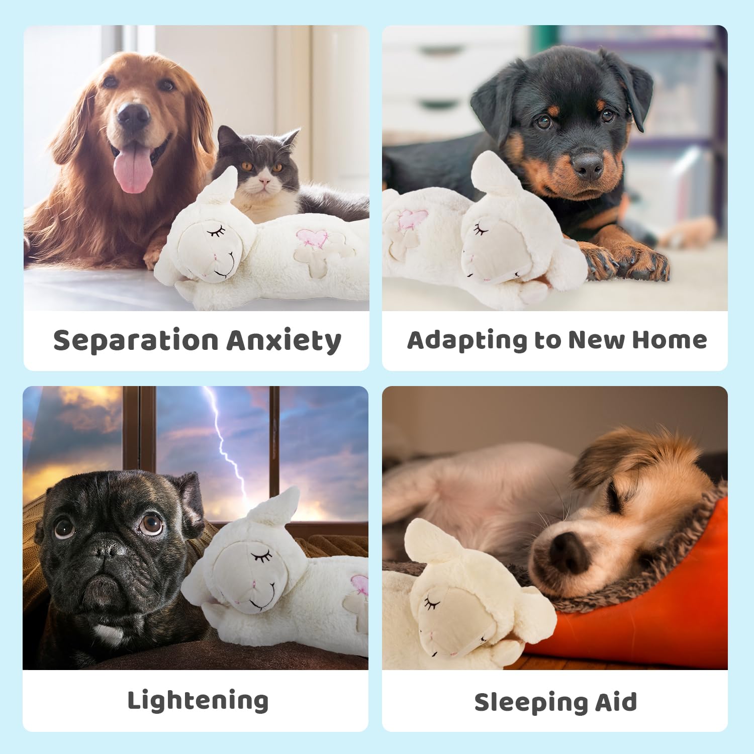 ALL FOR PAWS Heartbeat Toy shows ultra-soft fabric for cozy snuggles
