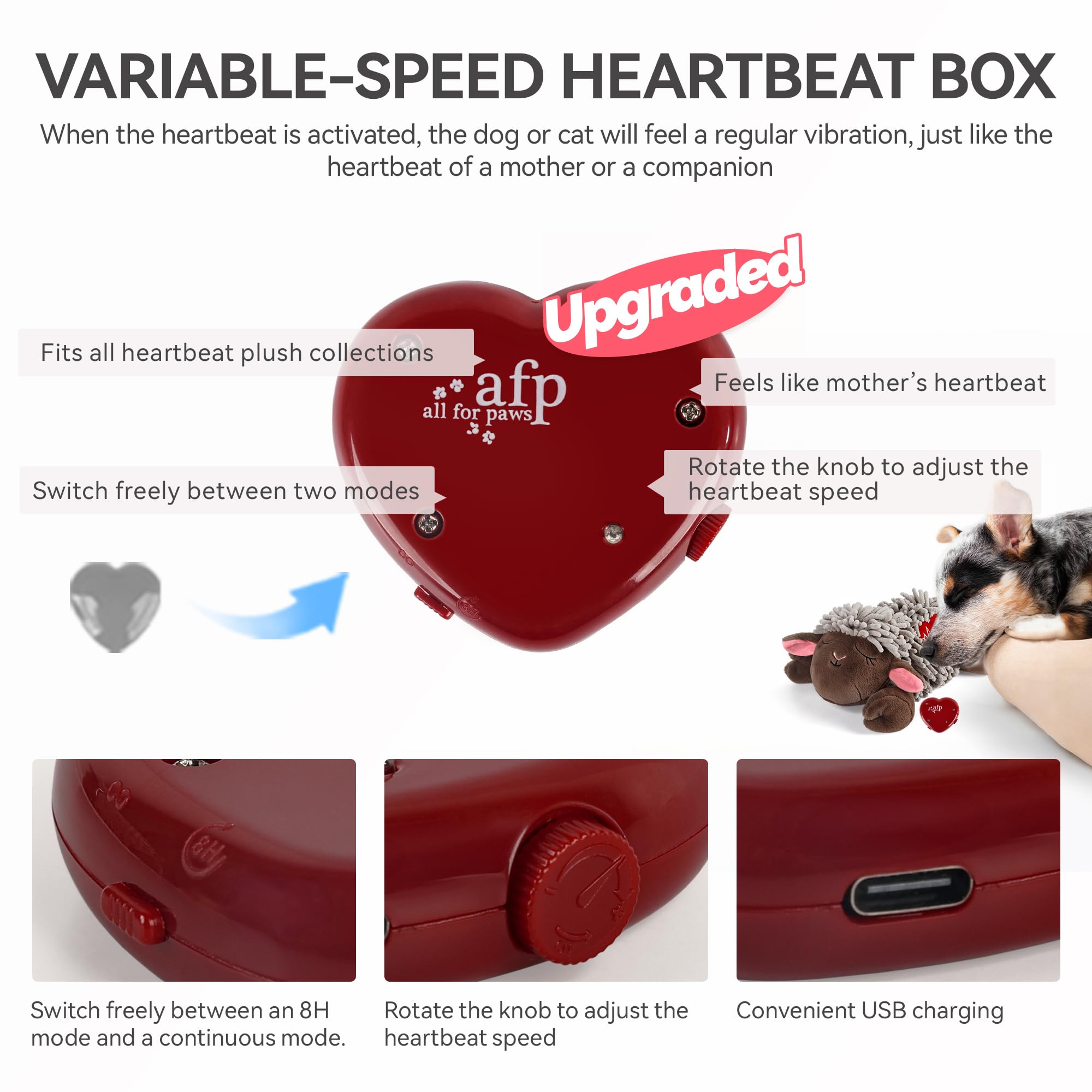 All For Paws Heartbeat Toy secure closure demonstrates safety and durability.