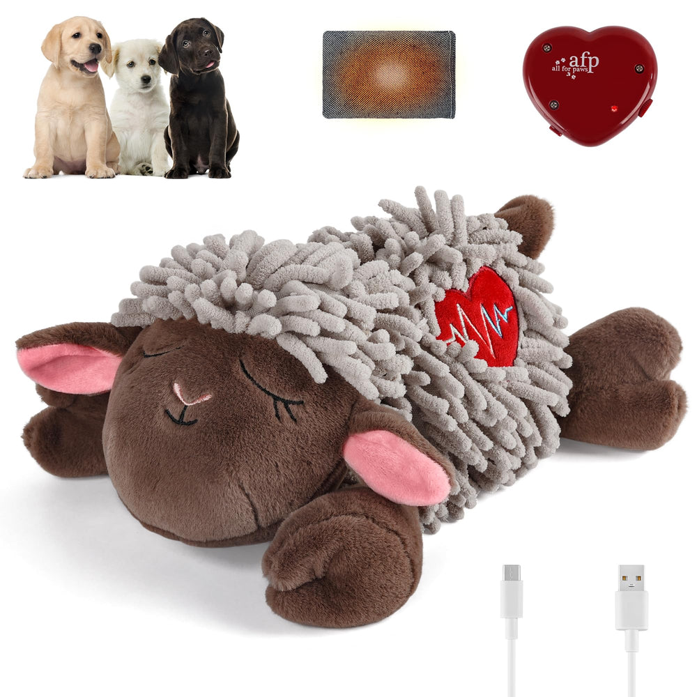 All For Paws Heartbeat Toy sleeping dog scene promotes calm and restful sleep.