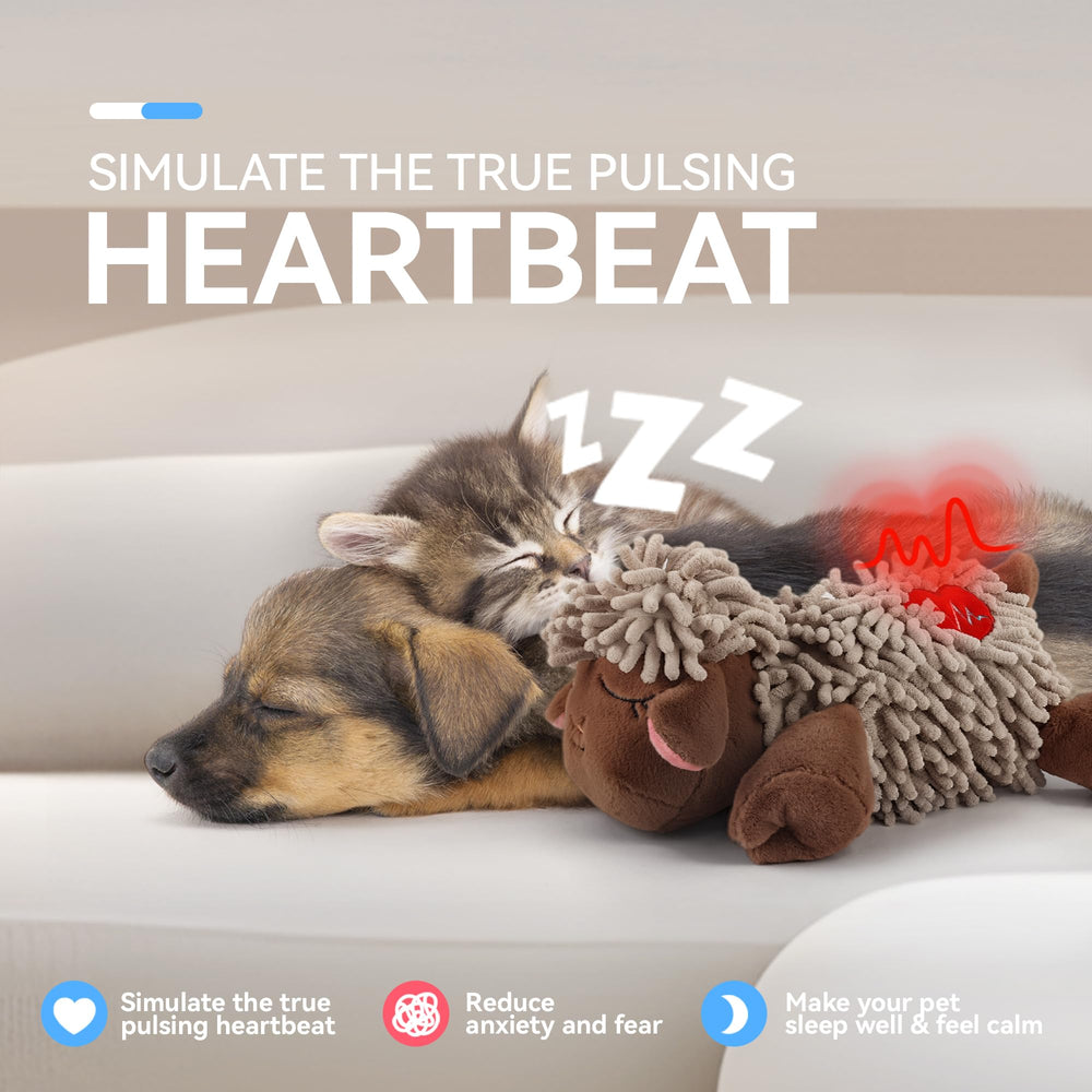 All For Paws Heartbeat Toy soft plush texture shown for cuddling.