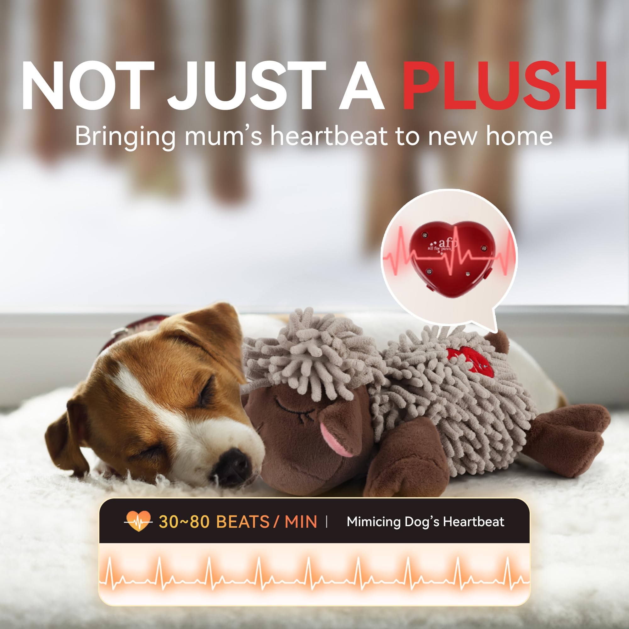 All For Paws Heartbeat Toy USB charging view shows convenient power for nightly use.