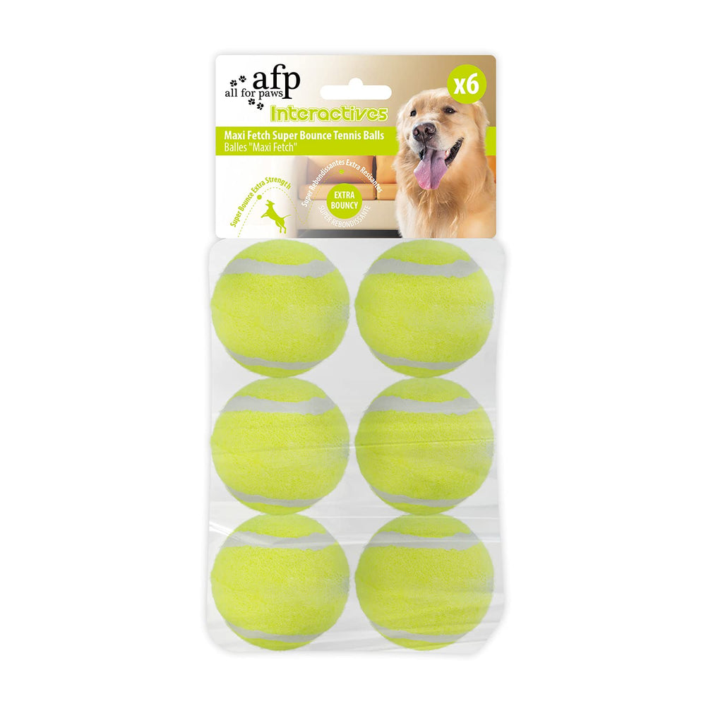 ALL FOR PAWS interactive bounce tennis ball 2.5-inch in action for fetch fun