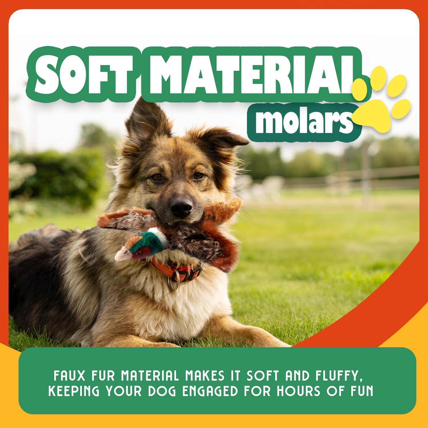 ALL FOR PAWS pheasant toy promotes interactive play and training with sound cues.