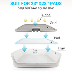 ALL FOR PAWS removable mesh grate simplifies cleaning and sanitizing after use.