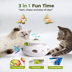 ALL FOR PAWS rolling-ball track captures your cat's chasing instincts for active play.