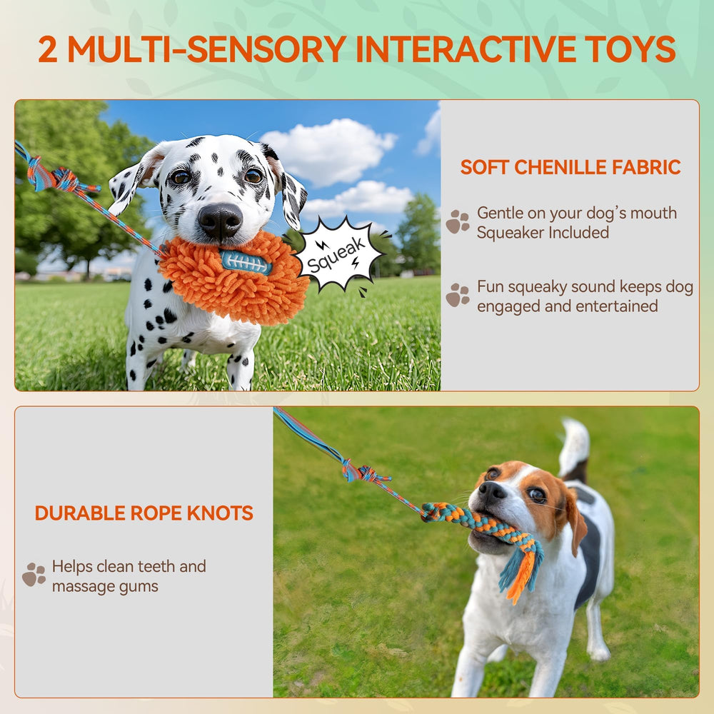 ALL FOR PAWS rope knots help clean teeth and massage gums during play.