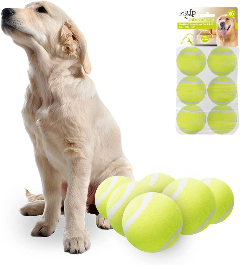 ALL FOR PAWS 2.5-inch tennis ball in bright yellow for easy outdoor visibility.