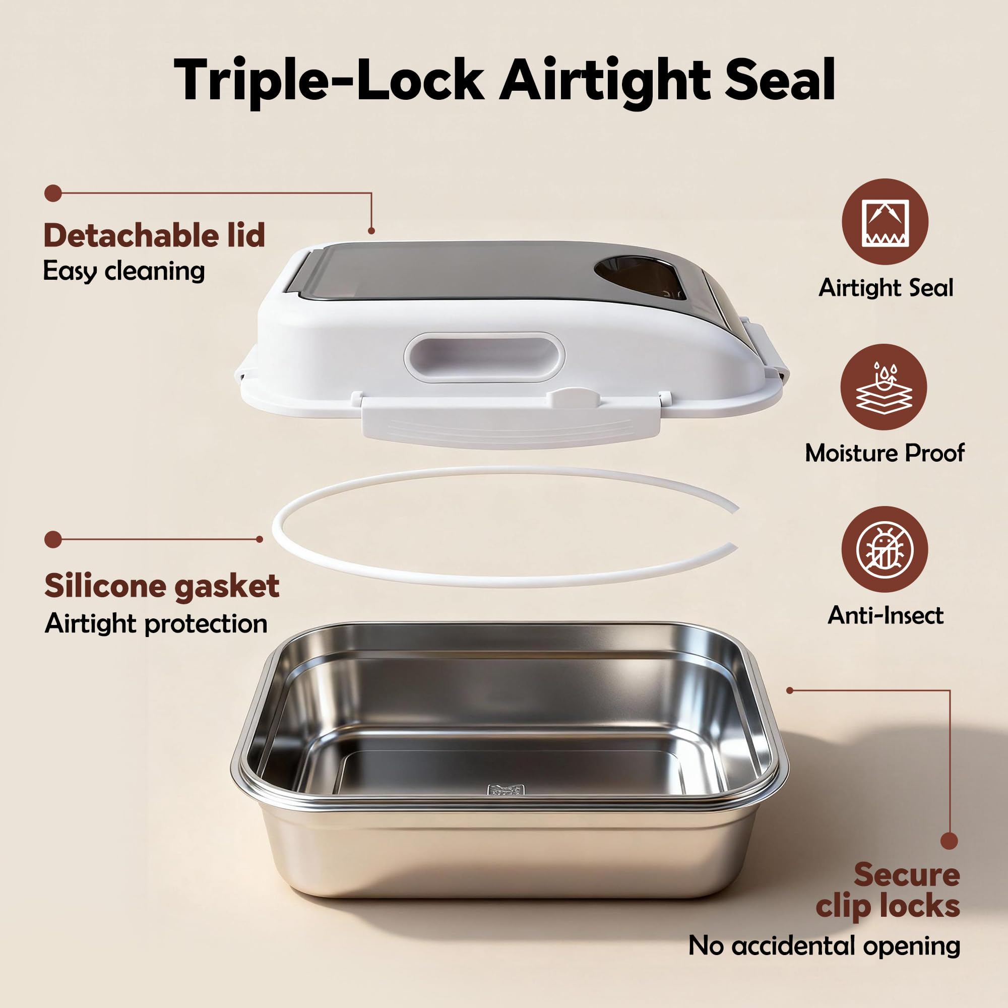 All For Paws transparent lid design lets you see remaining food at a glance.