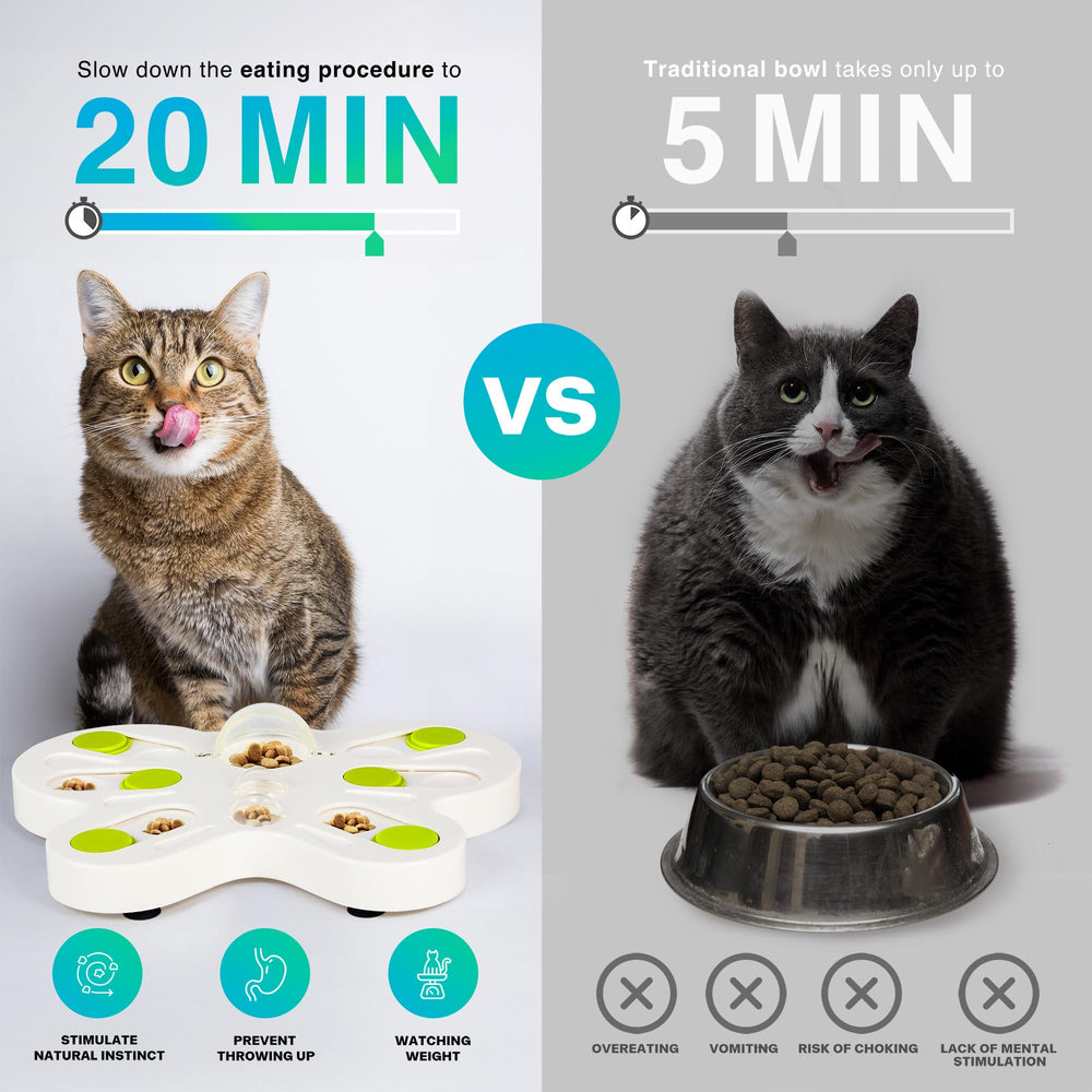 ALL FOR PAWS treat dispenser with multiple compartments enhances problem-solving.
