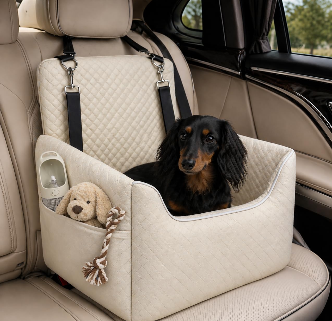 ALL GOOD PET SUPPLIES dog car seat elevates view for calmer rides