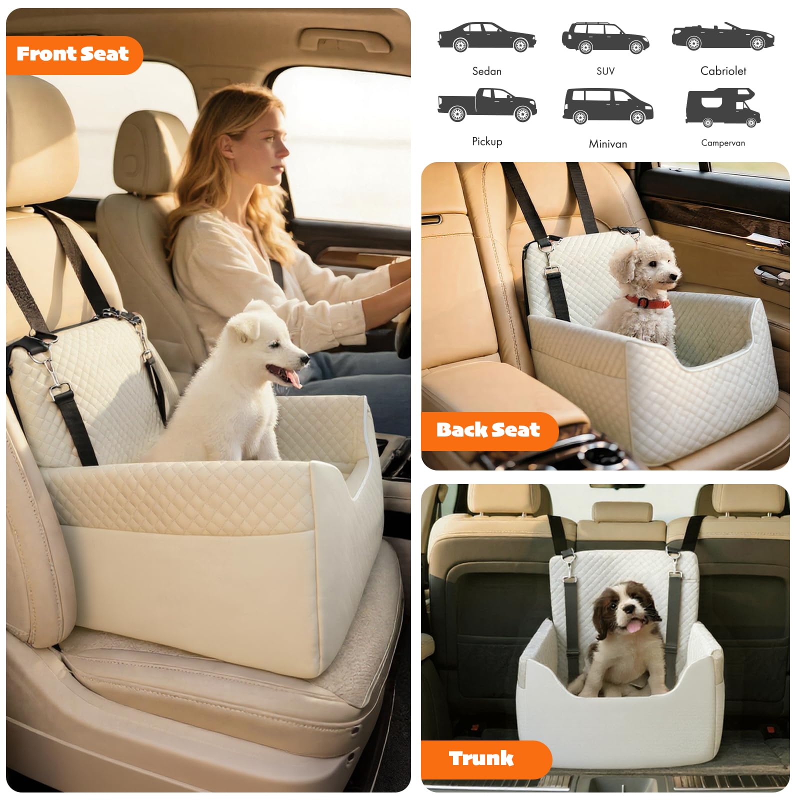 ALL GOOD PET SUPPLIES dog car seat fits small and medium dogs securely