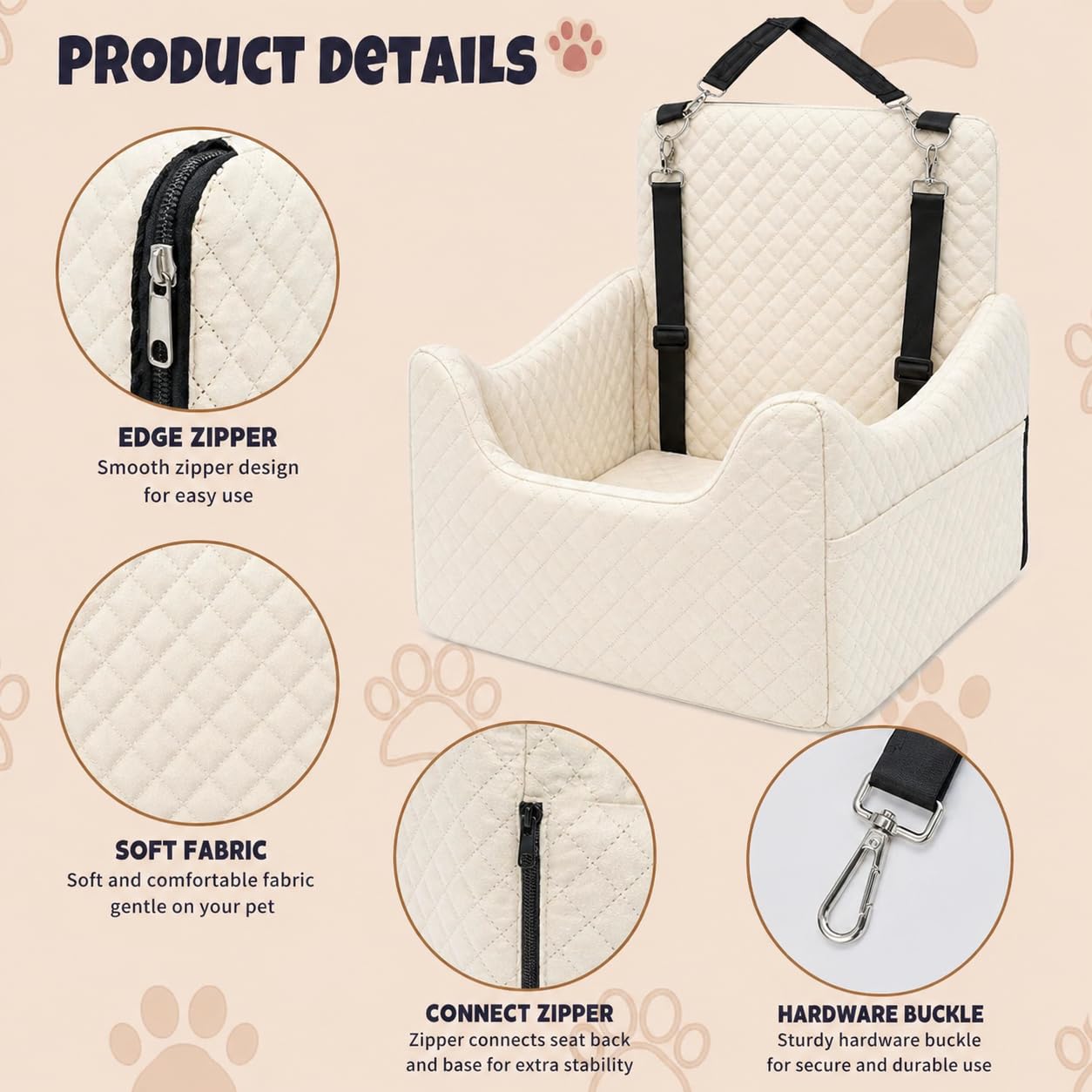 ALL GOOD PET SUPPLIES dog car seat foam base cushions bumps during travel