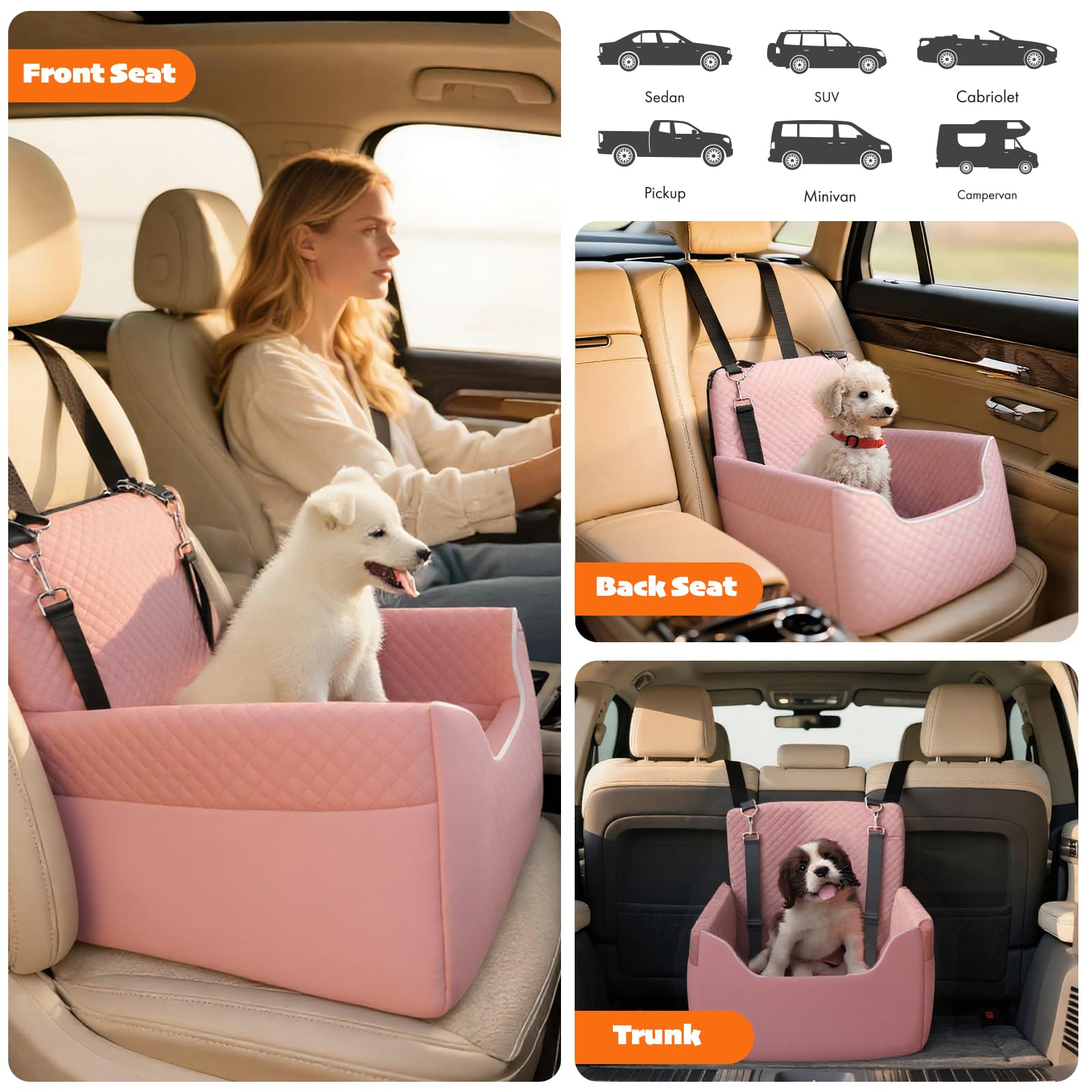 ALL GOOD PET SUPPLIES dog car seat side pockets for treats and toys