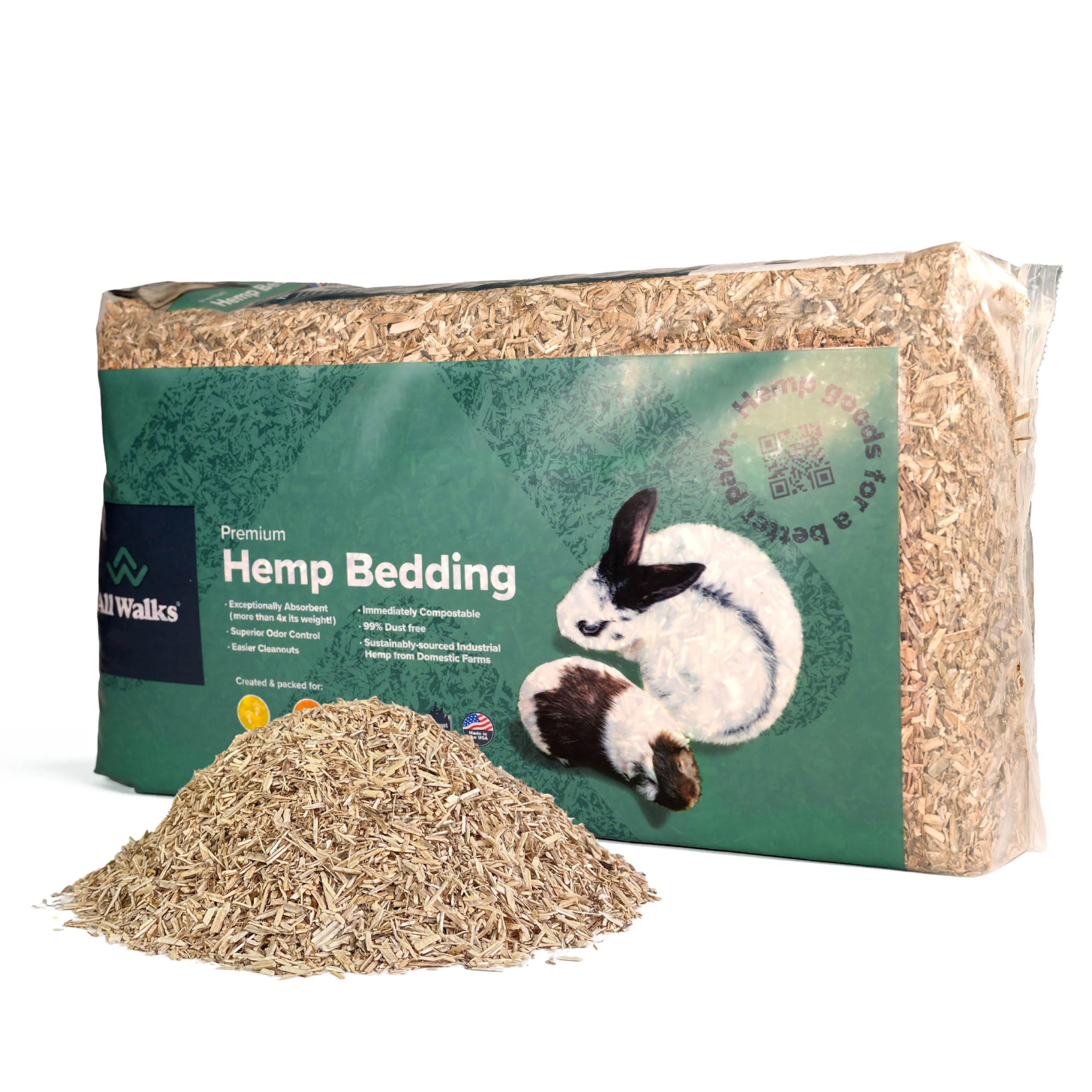 All Walks hemp bedding packaging ready for convenient 18.5L supply.