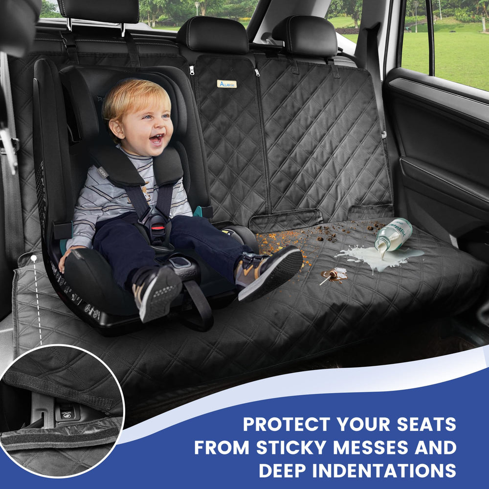 Allansing full rear bench shield blocks drool and sticky messes.