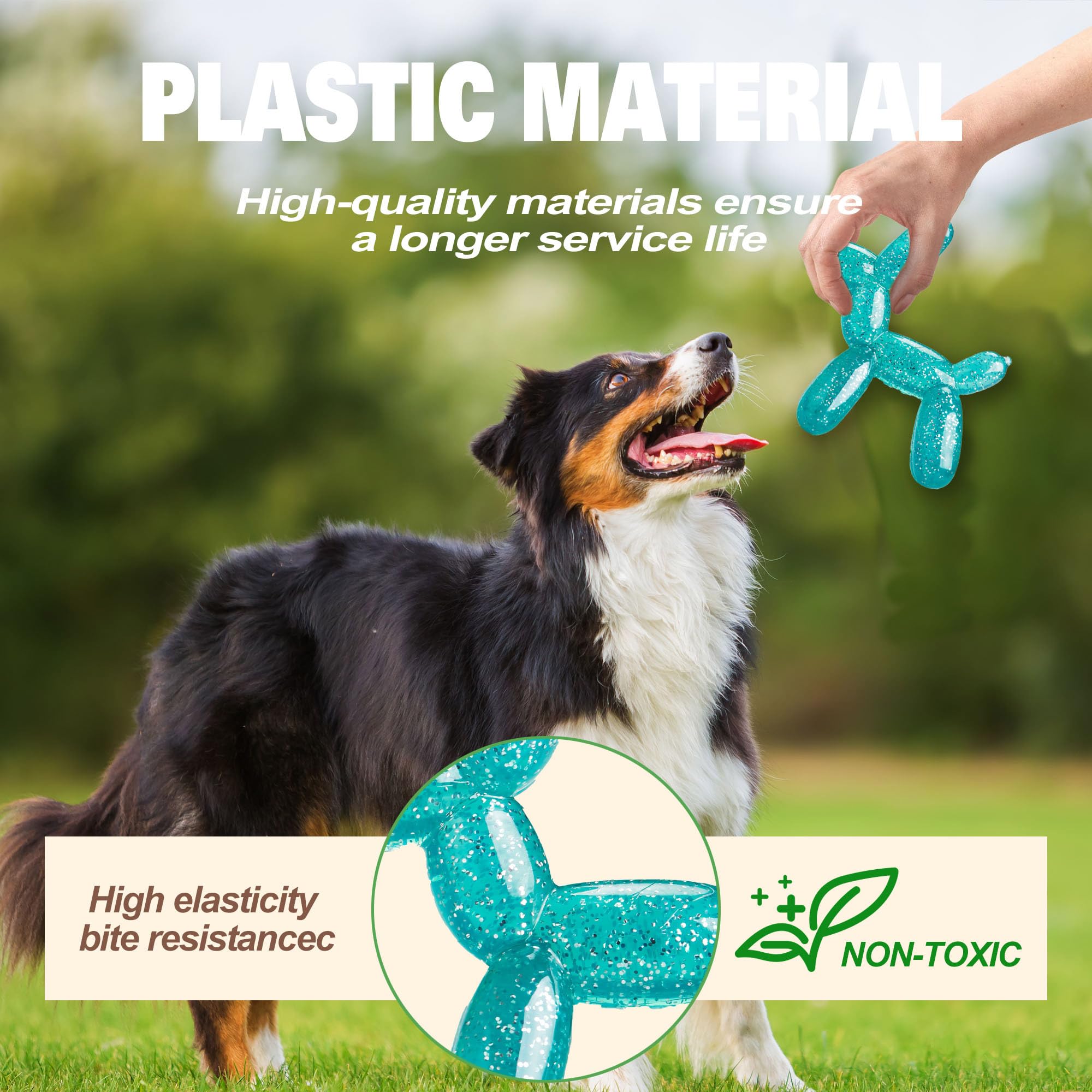 Allcoke balloon dog chew toy green—helps reduce destructive chewing.