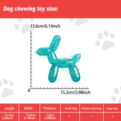 Allcoke balloon dog chew toy green with textured surface for dental massage.