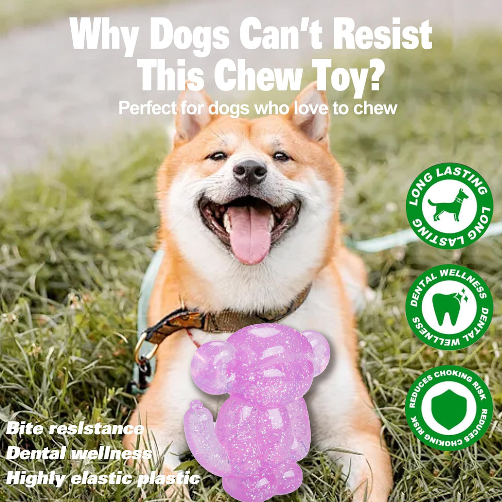 Allcoke Monkey Dog Chew Toy pink with textured surface for dental care.