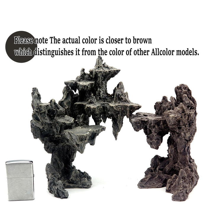 Allcolor aquarium cave model features a sealed base for cleanliness.