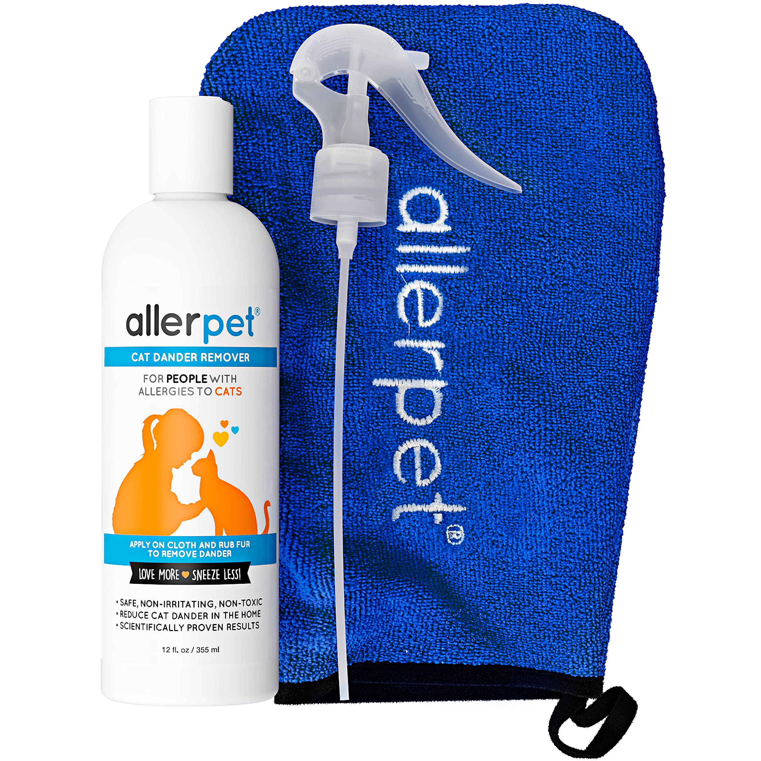 Allerpet Aloe Vera Free bottle 12oz for fragrance-free dander care.