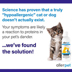Allerpet application mitt in use for gentle, stress-free dander care
