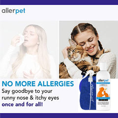 Allerpet cat fur dander removal close-up demonstrates safe allergen control.