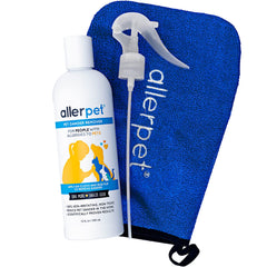 Allerpet Multi-Pet Dander Remover bottle showing a safe, allergen-reducing solution