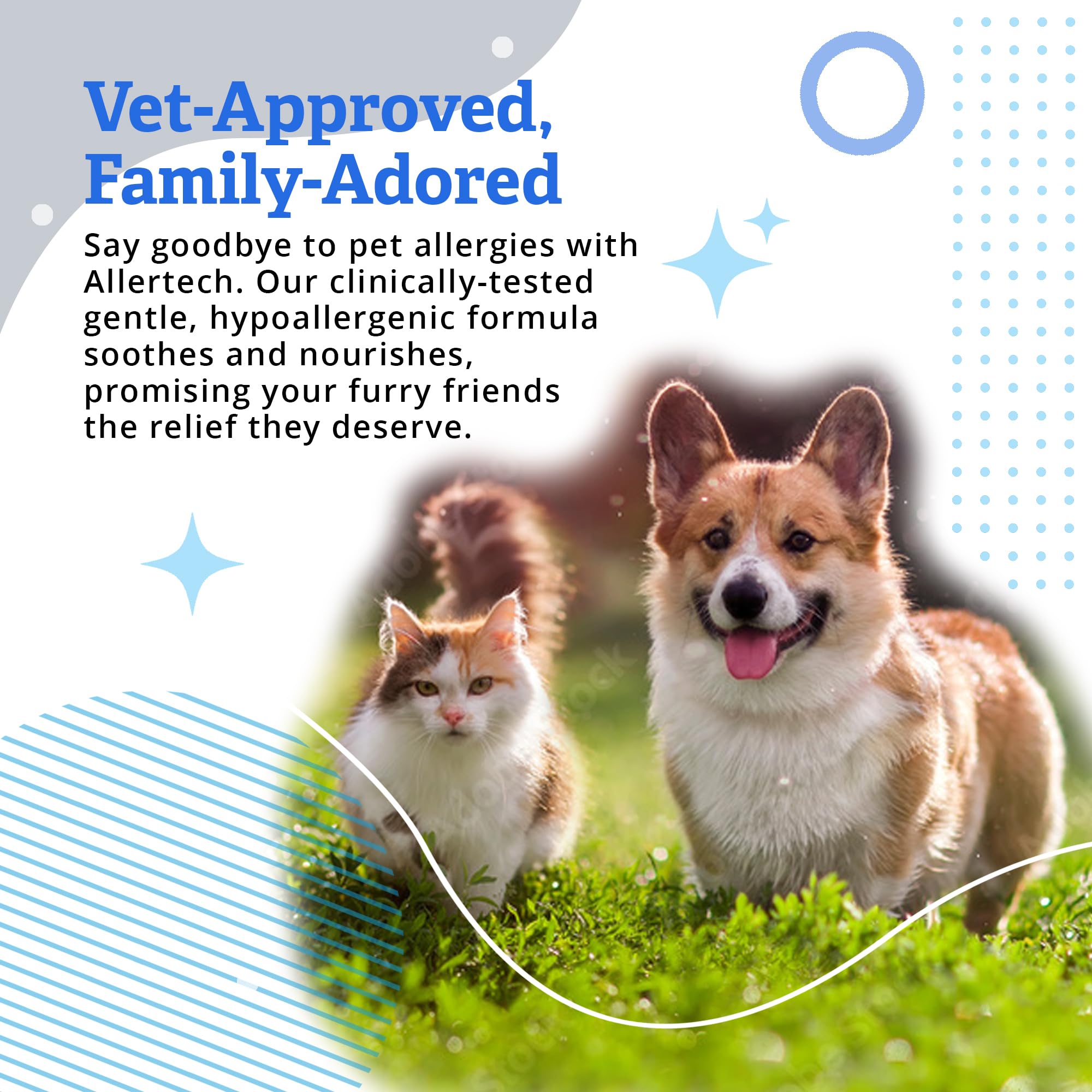 Allertech Allergen Pet Shampoo foamy lather for coat cleansing.