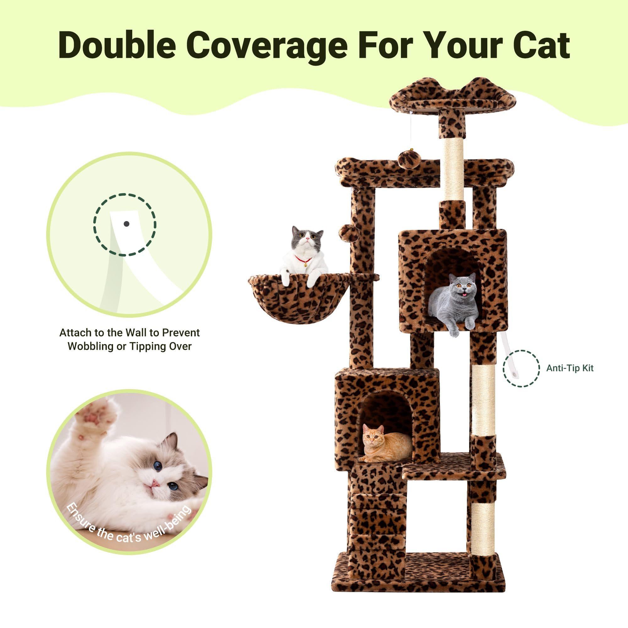 Allewie leopard print cat tree adds stylish focal point to living spaces
