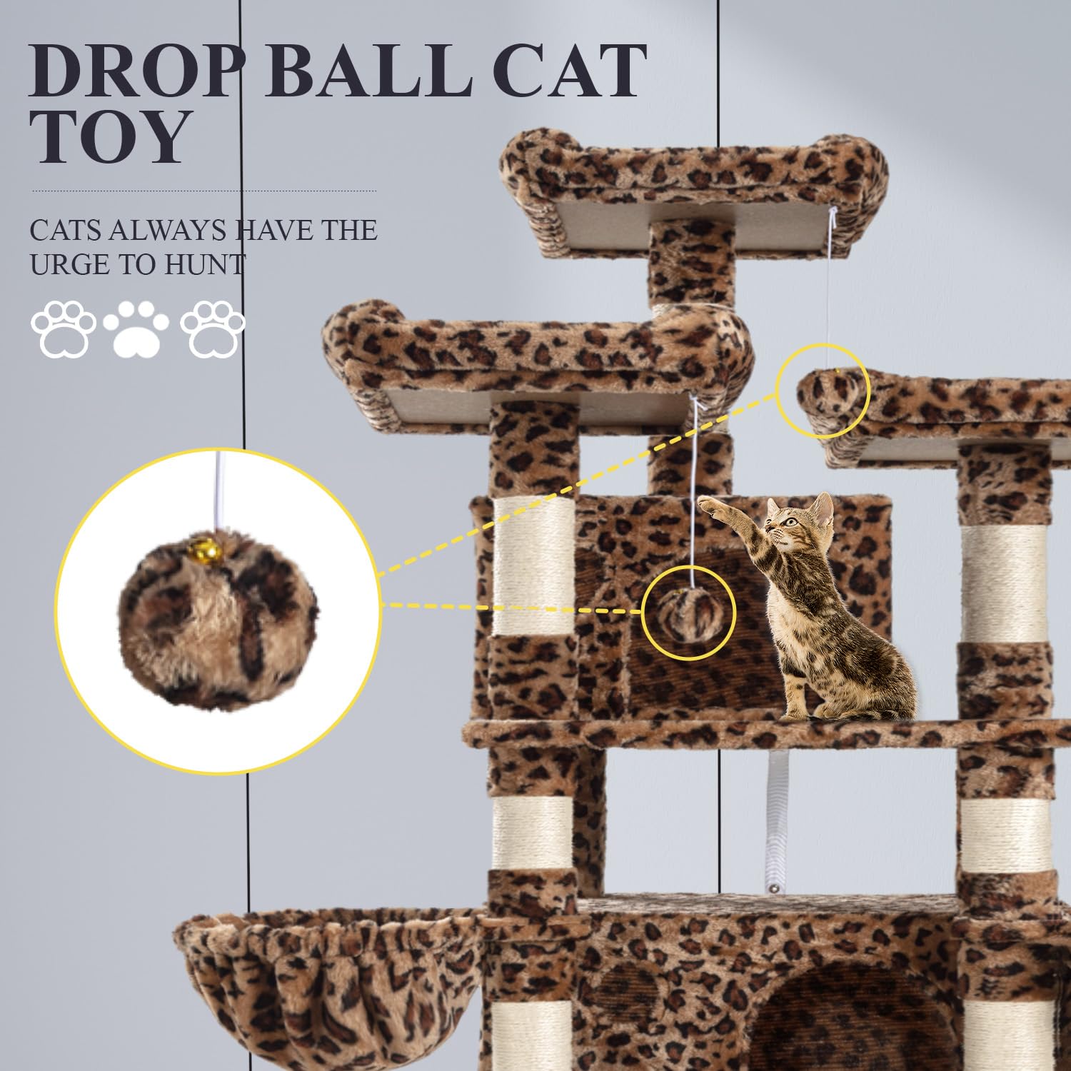 Allewie multi-level platforms invite climbing and exploration for one or more cats.