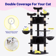 Allewie 73in multi-level perches offer perching and room observation for cats